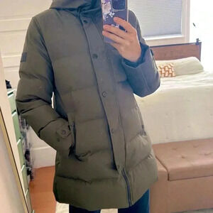 Ralph Lauren Womens Green Full Zip Down Filled Quilted Puffer Jacket Sz M